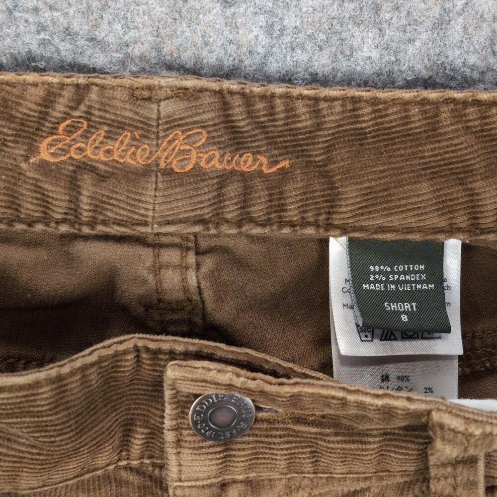 Eddie Bauer Pants Womens 8 Short Brown Corduroy Straight Leg Stretch Casual - Picture 3 of 10